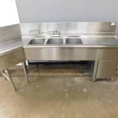 Omniteam Under Bar 3 Bar Sink wDrainboards