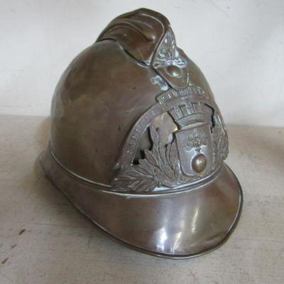 19th C. French Brass Firemans Helmet