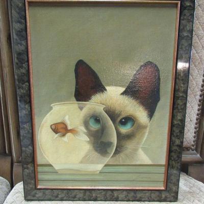 Lowell Herrero Cat Painting