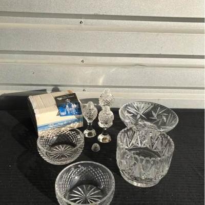 Waterford Crystal and miscellaneous glassware...              
 - Waterford  round bowls with crystal cut design (one with label still...