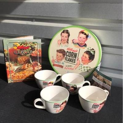 Kellog's Norman Rockwell Cups,
Set of four in original collector's box with cookbook, c. 1978. 3