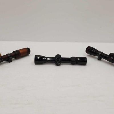 1060: 2 Simmons Scope and 1 Bushnell Scope
Simmons are marked- 511039 and model #21012 3-9X32 Bushnell: 2-6X32