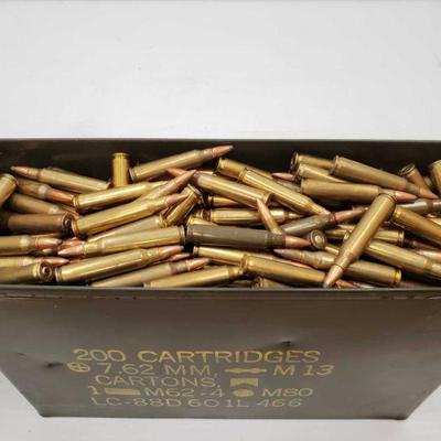 2122: Small Ammo Can Full of .223 and 5.56
Measures approx 10" x 4" x 7"