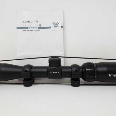 1004: Vortex Crossfire ll 2-7x32 Scope
Vortex Crossfire ll 2-7x32 Scope Comes with Instruction Manual