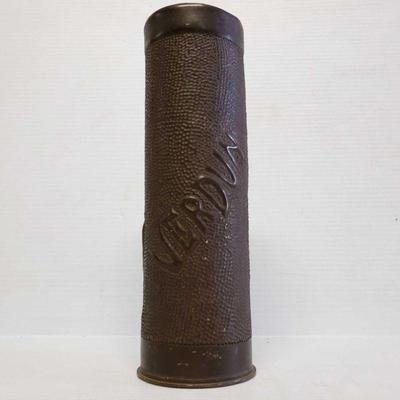 7041: WW1 Verdun Trench Art Shell Vase
WW1 Verdun Trench Art Shell Vase