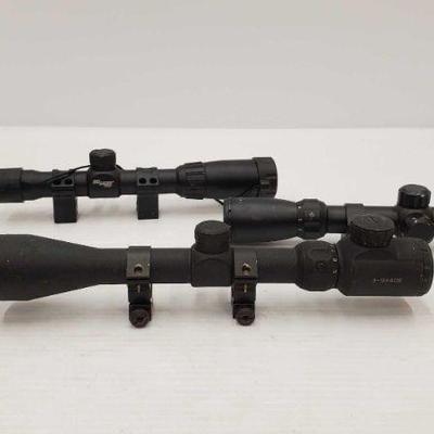 1066: 3 Scopes and Binoculars
Sig Sauer CO2 Rifle scope and 2 unmarked scopes and unmarked Binoculars
 	 