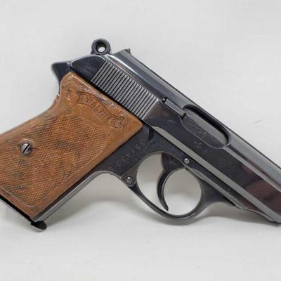 205: Walther PPK 7.65mm Semi-Auto Pistol with Magazine
Serial Number: 331437K
Barrel Length: 3