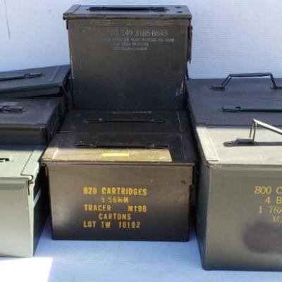 2554: 9 Empty Ammo Cans
9 Empty Ammo Cans Measures Approx 8.5(H)Ã—12.5(W), 11(L)Ã—6(W)Ã—16(H), 11(L)Ã—5.5(W)Ã—7(H)