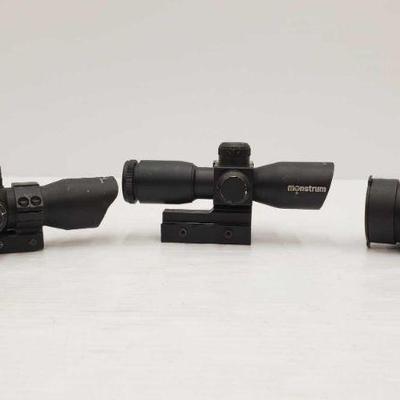 1053: Sniper, Monstrum and NcStar Scopes
Sniper scope marked- Adventure Class RD35 Monstrum marked- 4X39 IR NcStar marked- 1X42