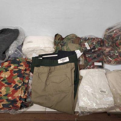 7113: Military Camo Pants
New and used camo pieces. Sweaters, fleece long sleeves.