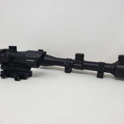 1034: 1 Barska KBP3 Sight and one Barska Plinker-22 4x32 Scope
1 Barska KBP3 Sight and one Barska Plinker-22 4x32 Scope