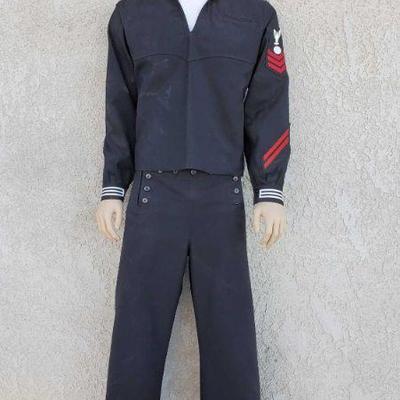 7014:  U.S Navy Military Uniform with Mannequin
Measures approximately 6'2"