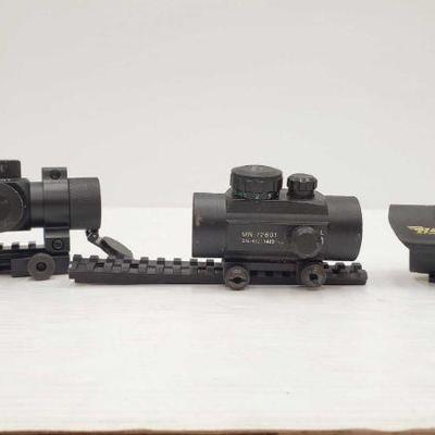 1056: 3 Scopes
Brands including BSA, Tactical and and unmarked sight.