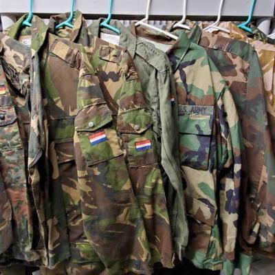 7100: Assorted Military Camo Jackets
German, Netherlands, U.S. longsleeve camo.