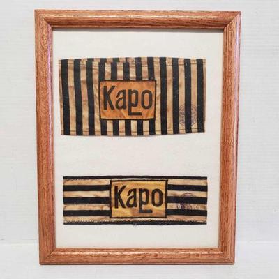 7501: Two Kapo Concentration Camp Armbands in Frame
Two Kapo Concentration Camp Armbands in Frame