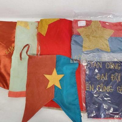 7702: 6 Flags, Some Including Star of David
This lot contains Star of David flags and more!