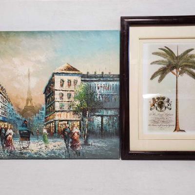 7709: 1 Painting and 1 Framed Photo
This lot contains 1 Painting signed by artist and 1 Framed Photo