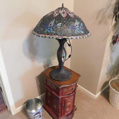 TIFFANY TYPE LAMP -- $200.00
STAND -- $45.00