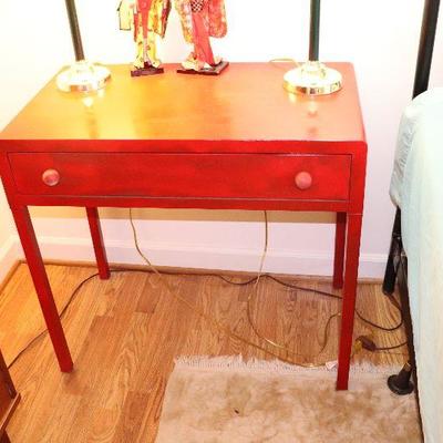 Red metal table Simmons-- $175 