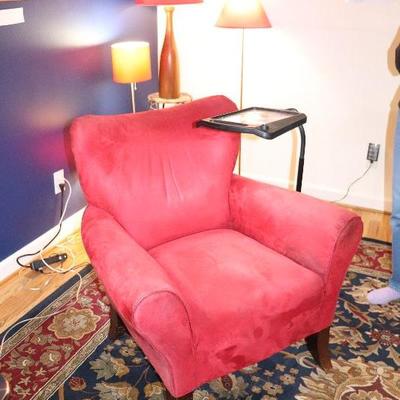 Pair of red chairs that need cleaning $75 each 