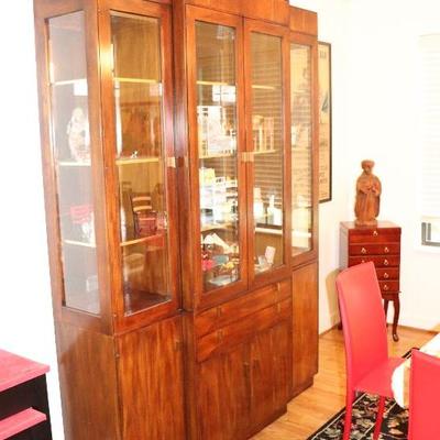 Nice vintage china hutch with glass shelves 60
