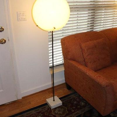 1 0f 2 fantastic mid century floor lamps with marble bases. The marble does have some chips. Still nice lamps. Plastic. Will try to get...