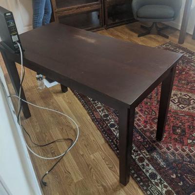 Small wooden desk, some scuff marks, no name dimensions (in inches) are 48w x 12d x 30h $185 