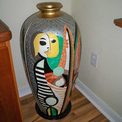 Vintage MCM Art Pottery Floor Vase