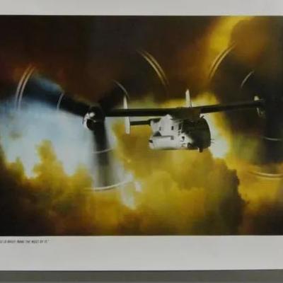 one of four helicopter/osprey posters