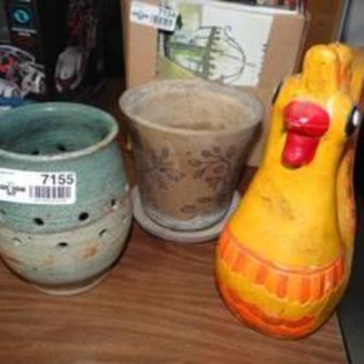 Ceramic Potpouri, Planter and Chicken