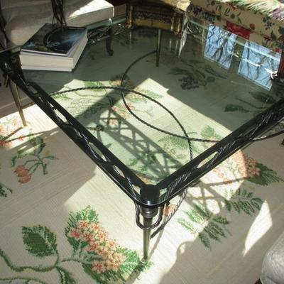 Glass & Iron Accent Table 