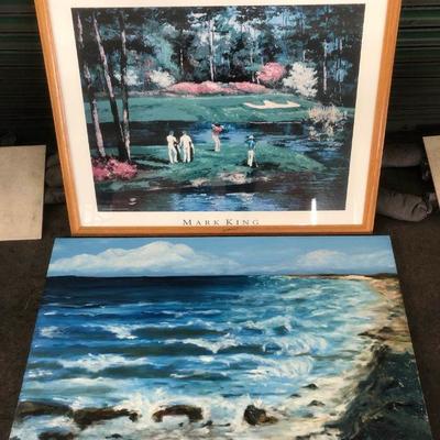 DCK061 Gary Pak ''Sand Island Noon'' Painting & Mark King Golf Framed Print