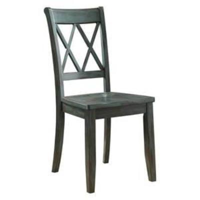 Ashley Furniture Signature Design - Mestler Dining Room Side Chair - Wood Seat - Set of 2 - BlueGreen