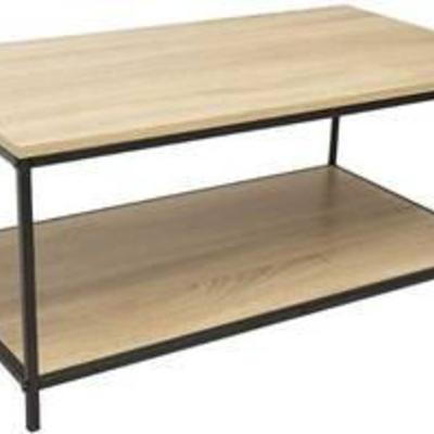 C-Hopetree Coffee Table with Low Storage Shelf for Living Room - Metal Frame