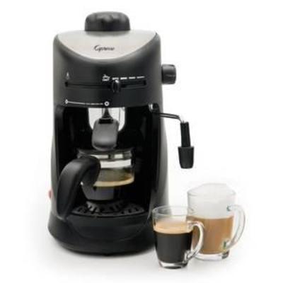 Capresso 4 Cup Espresso & Cappuccino Machine Black 303.01, Silver Black