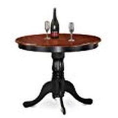 ANT-BLK-TP Antique Table 36 Round with Black and Cherry Finish