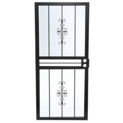 36 in. x 80 in. 501 Series Genesis Steel Black Prehung Security Door