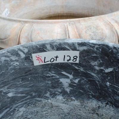 A4	#1032 Grey/White Marble Planter  Dims=28/17 Round