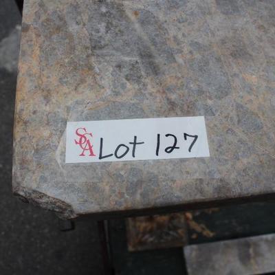 A4	#1031 Large Orange/White Marble Fireplace Mantle                           Dims=50/63/12