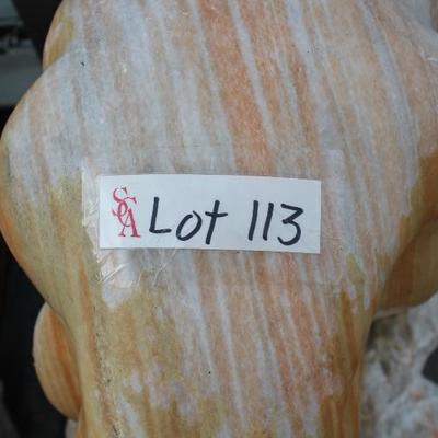 A4 	#1017 Pair of Yellow Marble Tigers                                                             Dims=22/40/12     