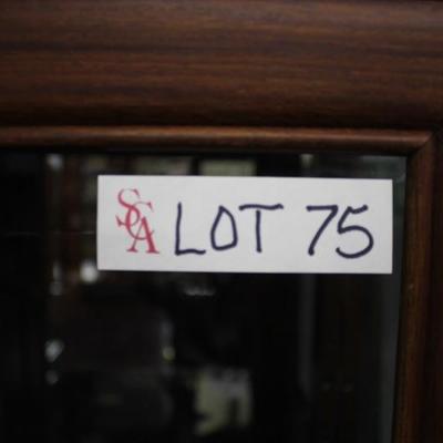 A54	#32 Chinese Rosewood Carved Curio Cabinet                                             Dims=78/36/14