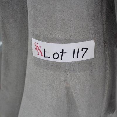 A4 	#1021 Grey Modern Sculptured Stone Statue Lady- ASIS                       Dims=43/12/12