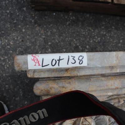 A4	#1042 Orange/ Grey Marble Fireplace Mantle ASIS                               Dims=56/60/12