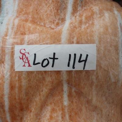 A4 	#1018 Pair of Orange Marble Tigers                                                           Dims=20/37/11