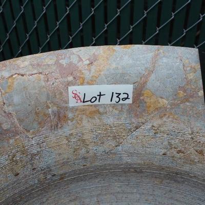 A4	#1036 Pair of Large Footed Marble Planters                                          Dims=36/30 Round