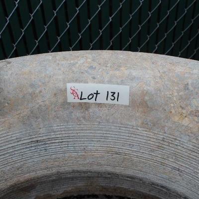 A4	#1035 Pair of Large Footed Marble Planters                                          Dims=36/30 /Round