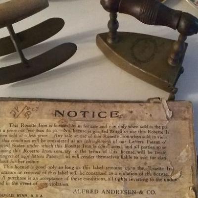 Antique iron and cutter