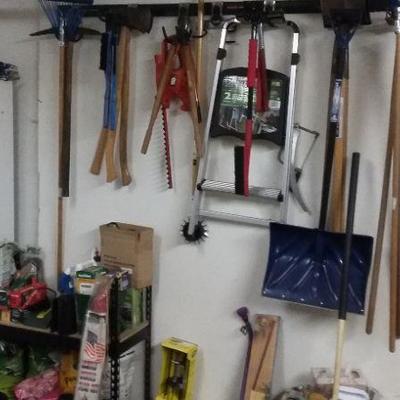 Assorted gardening tools