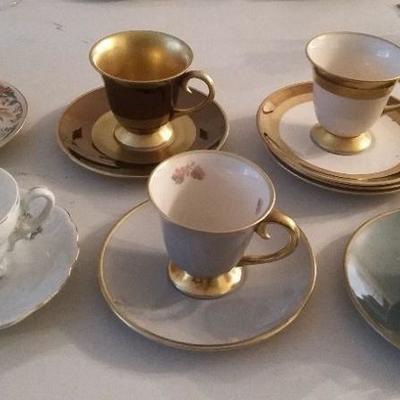 Flintridge China teacups and saucers (made in USA)