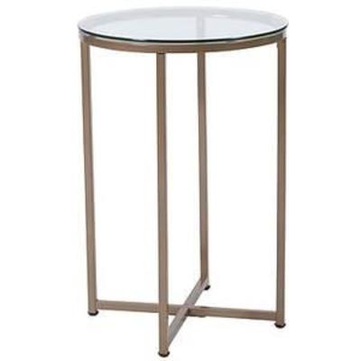 Flash Furniture Greenwich Collection Glass End Table with Matte Gold Frame